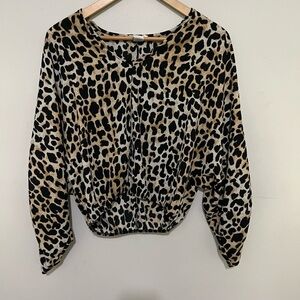 Cheetah print blouse, size M.
